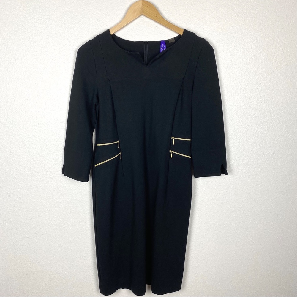 Seraphine Dress With Gold Zipper Accents Size 6